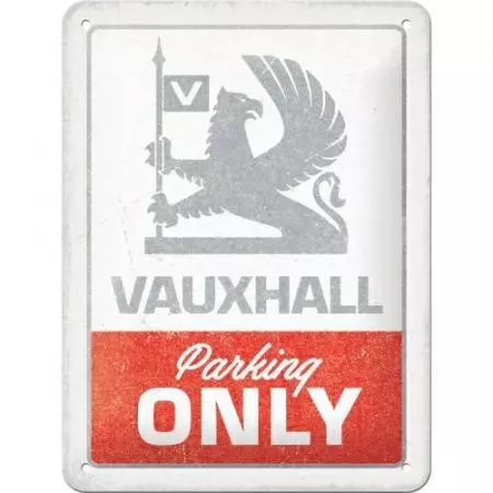Plåtaffisch 15x20cm Vauxhall-Parking Only-1