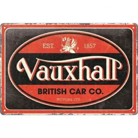Poster en fer-blanc 20x30cm Vauxhall-Vintage Oval-1