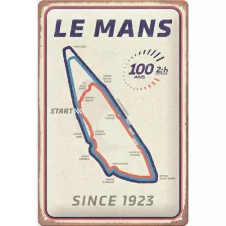 Póster estaño 20x30cm Circuito 24h Le Mans 100 Ans-1