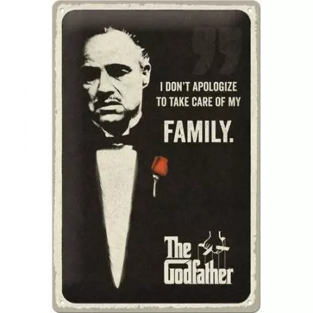 Tinnen poster 20x30cm The Godfather Ik verontschuldig me niet-1