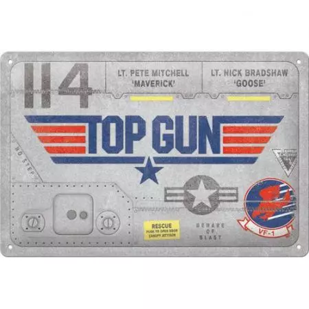 Bádog poszter 20x30cm Top Gun Repülőgép Fém-1