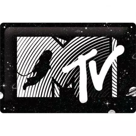 Poster di latta 20x30cm MTV Moonman Logo Universo-1