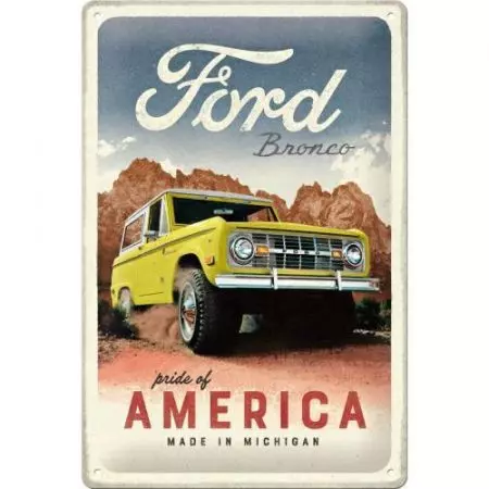 Tinnen poster 20x30cm Ford Bronco Trots van Amerika-1