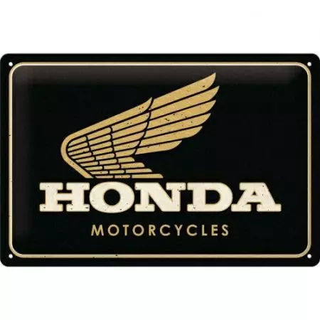 Plåtaffisch 20x30cm Honda MC Motorcyklar Guld-1