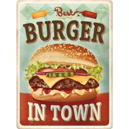 Plechový plakát 30x40cm Nejlepší burger ve městě-1