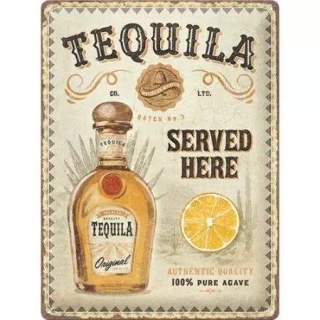 Τενεκεδένια αφίσα 30x40cm Tequila Served Here-1