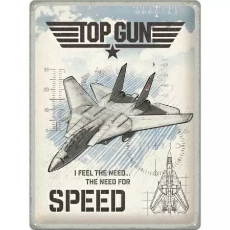 Tinnen poster 30x40cm Top Gun Jet-1