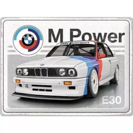 Skārda plakāts 30x40cm BMW Motorsport M-Power E30-1