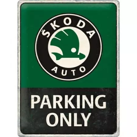 Bádog poszter 30x40cm Skoda Parking Only-1