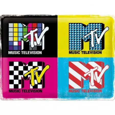 Plåtaffisch 30x40cm MTV Logotyp Pop Art-1
