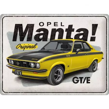 Kositrni plakat 30x40cm Opel Manta GT/E-1