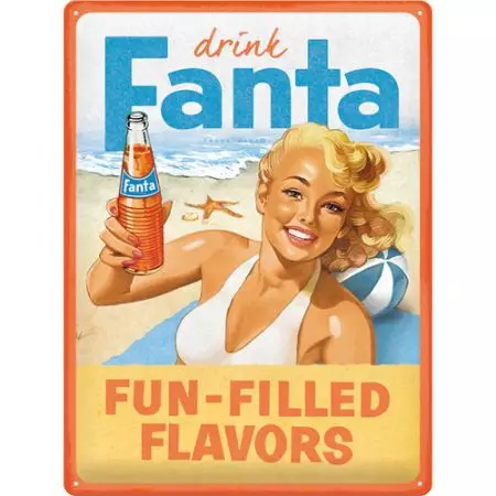Plechový plakát 30x40cm Fanta Beach Girl-1