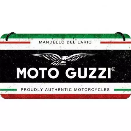 Pendente de parede em estanho 10x20cm Moto Guzzi Motociclo italiano-1