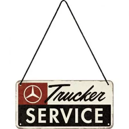 Limeni zidni viseći 10x20cm Mercedes Daimler Truck Trucker Service-2