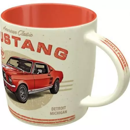Ford Mustang GT 1967 Červený keramický hrnček-2