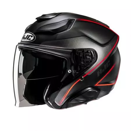 HJC F31 LUDI PRETO/VERMELHO capacete aberto de motociclista L-1