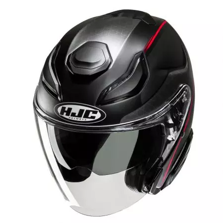 HJC F31 LUDI PRETO/VERMELHO capacete aberto de motociclista L-3