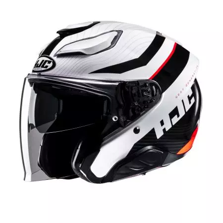 Capacete de motociclista HJC F31 NABY SILVER/WHITE XL de face aberta-1