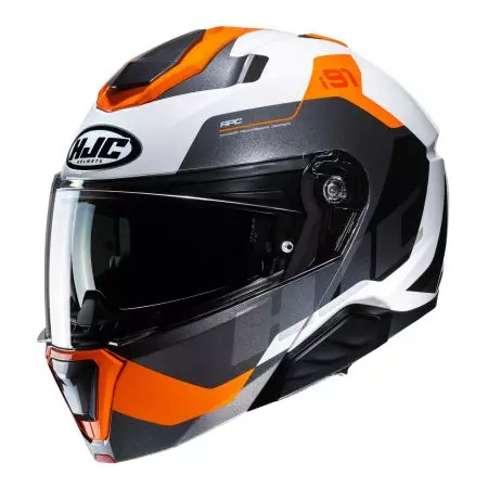 HJC I91 CARST WHITE/ORANGE L casco da moto a mascella-1