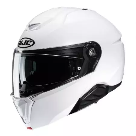 HJC I91 SOLID PEARL WHITE L casco moto mandíbula-1