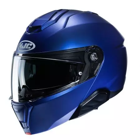 HJC I91 SOLID SEMI FLAT METALLIC BLUE L casco moto mandíbula-1