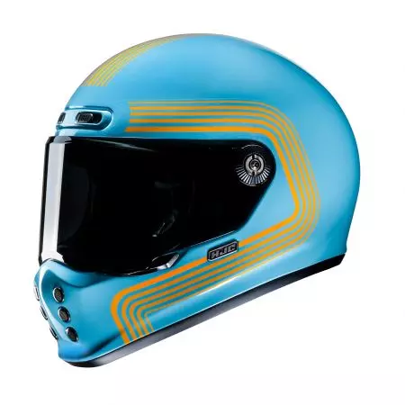 HJC V10 FONI AZUL/LARanja capacete integral de motociclista L-1