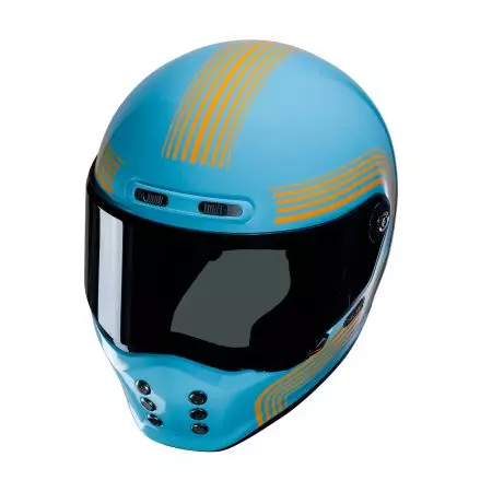 HJC V10 FONI AZUL/LARanja capacete integral de motociclista L-2