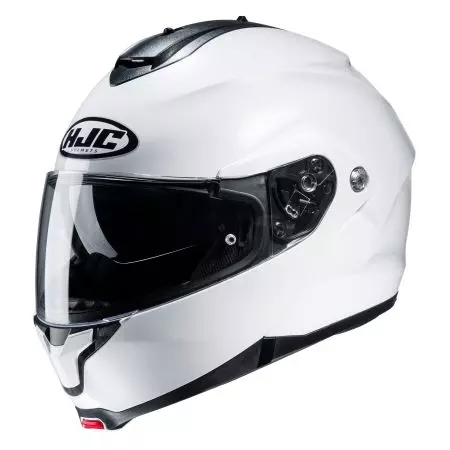 HJC C91n SOLID PEARL WHITE L casco moto mandíbula - C91N-SOL-WHT-L