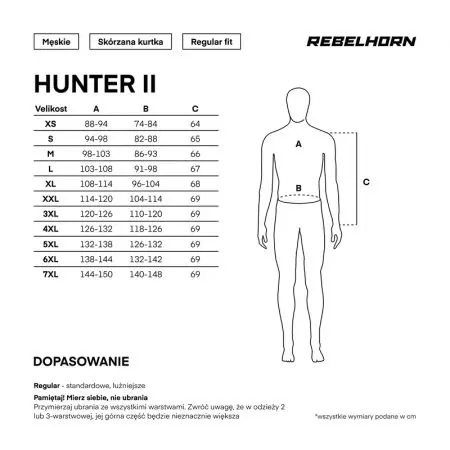 Kožna motociklistička jakna Rebelhorn Hunter II, crna, 3XL-14