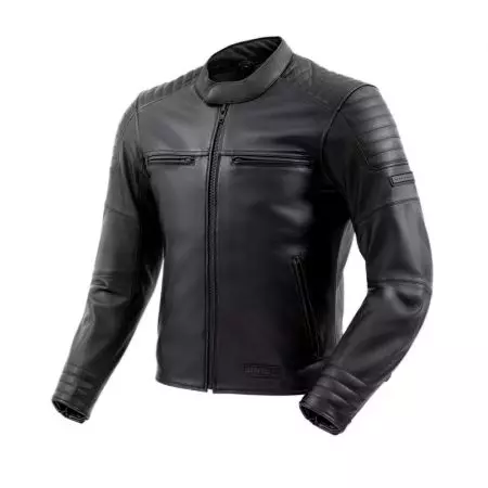 Kožna motociklistička jakna Rebelhorn Hunter II, crna 7XL-1