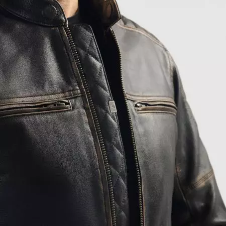 Rebelhorn Hunter II casaco de couro castanho vintage para motas L-10