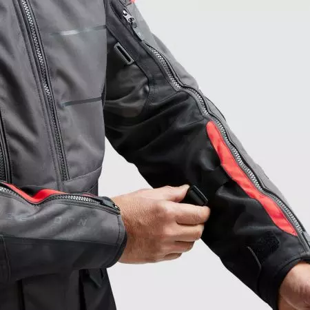 Tekstilna motociklistička jakna Rebelhorn Cubby V, crno-antracit-crvena M-10