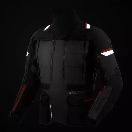 Tekstilna motociklistička jakna Rebelhorn Cubby V, crno-antracit-crvena M-14