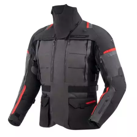 Tekstilna motociklistička jakna Rebelhorn Cubby V, crno-antracit-crvena M-1