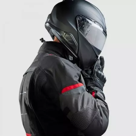 Tekstilna motociklistička jakna Rebelhorn Cubby V, crno-antracit-crvena M-5
