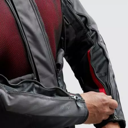 Tekstilna motociklistička jakna Rebelhorn Cubby V, crno-antracit-crvena M-6