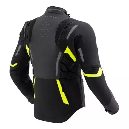 Tekstilna motociklistička jakna Rebelhorn Hiker IV, crna, antracit i fluo žuta, 3XL-2