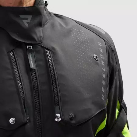 Tekstilna motociklistička jakna Rebelhorn Hiker IV, crna, antracit i fluo žuta, XL-16
