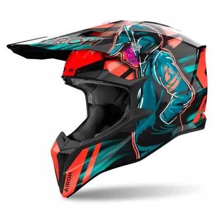 Airoh Wraaap Cyber Orange Gloss XXS motorcykel enduro-hjelm-1