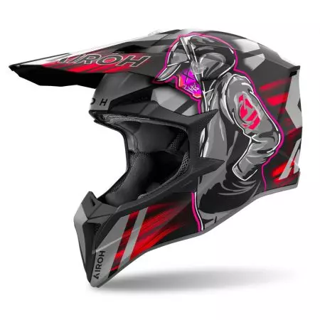 Airoh Wraaap Cyber Red Matt XXS Motorrad Enduro Helm-1