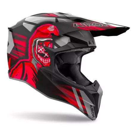 Airoh Wraaap Cyber Red Matt XXS Motorrad Enduro Helm-2