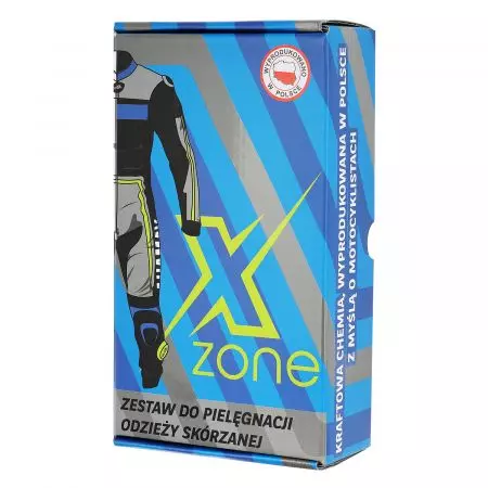 Zestaw do czyszczenia oraz konserwacji odzieży skórzanej strong z jonami man + szczotka Xzone 350ml-2