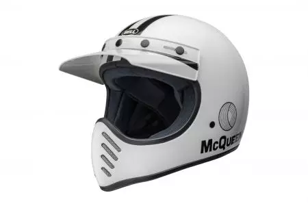 Capacete de motociclismo de enduro Bell Moto-3 ECE6 SMQ AGS branco/preto L - MOTO3-SMQ-14-L