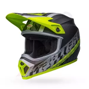 Capacete de motociclismo de enduro Bell MX-9 Mips Offset mat preto/amarelo com visor XL - MX9-M-OFF-58-XL