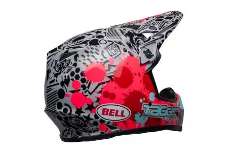"Bell MX-9 Mips Tagger Platter" ryškiai raudonas/pilkas XL enduro motociklininko šalmas-7