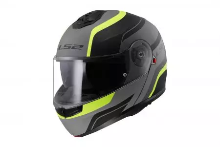 LS2 FF908 STROBE II MONZA M.BL. capacete de maxilar para motociclos. H-V YEL-06 L-1