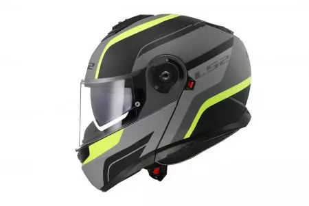 LS2 FF908 STROBE II MONZA M.BL. capacete de maxilar para motociclos. H-V YEL-06 L-3