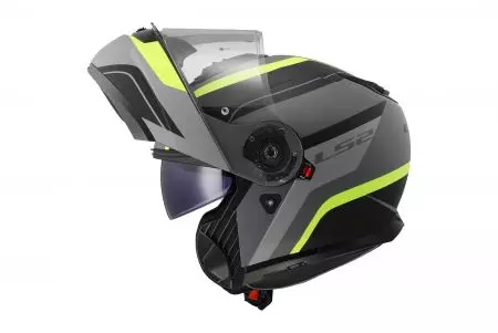 LS2 FF908 STROBE II MONZA M.BL. capacete de maxilar para motociclos. H-V YEL-06 L-4