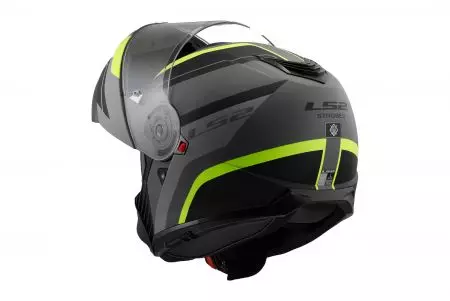 LS2 FF908 STROBE II MONZA M.BL. capacete de maxilar para motociclos. H-V YEL-06 L-6