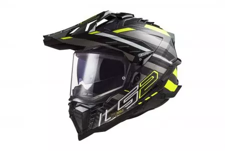 LS2 MX701 capacete para motas de enduro EXPLORER C EDGE PRETO H-V AMARELO 3XL - AK4670171548